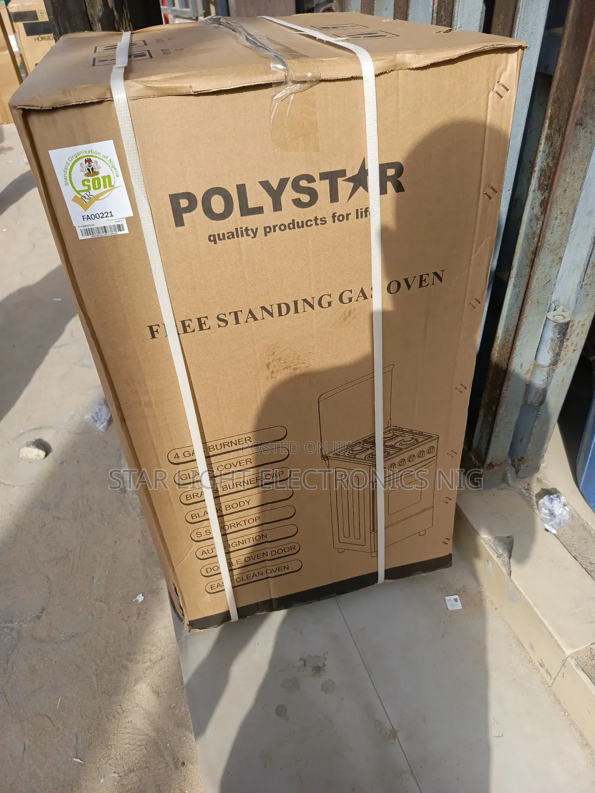 4 Burner Standing Gas Oven Polystar