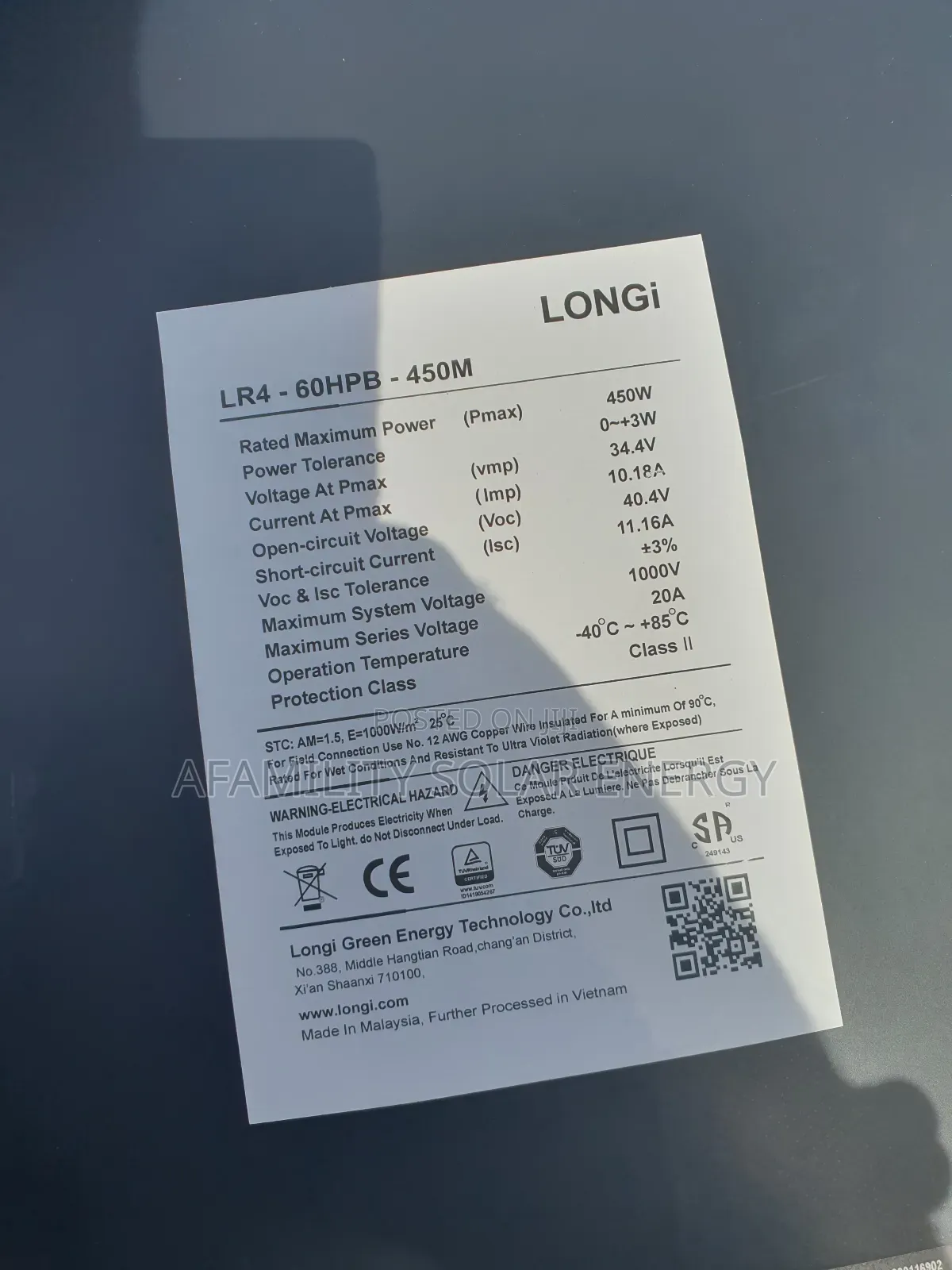 Solar Panel 450w Longi