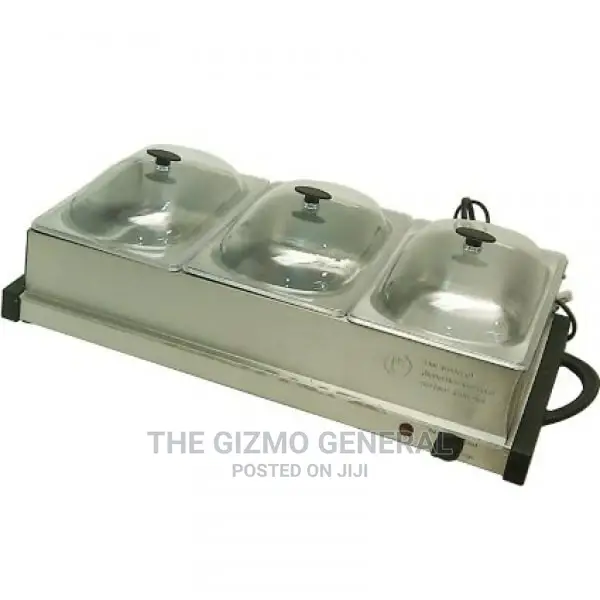 Stainless Steel 3-Pan Buffet Server