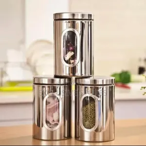 Stainless Steel Round Canister Set of 3