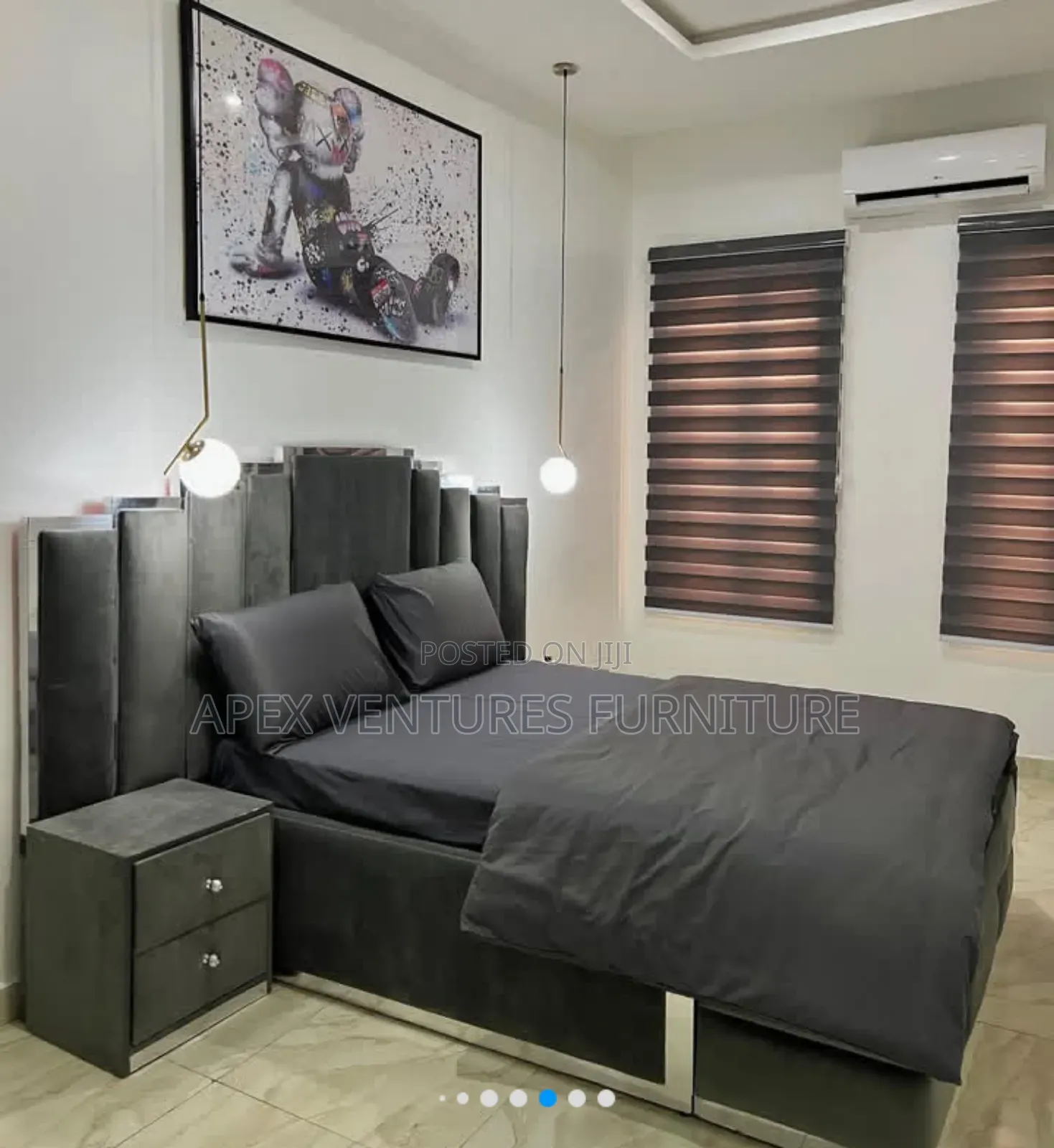 Padded Bed Frame With Bedside Drawer