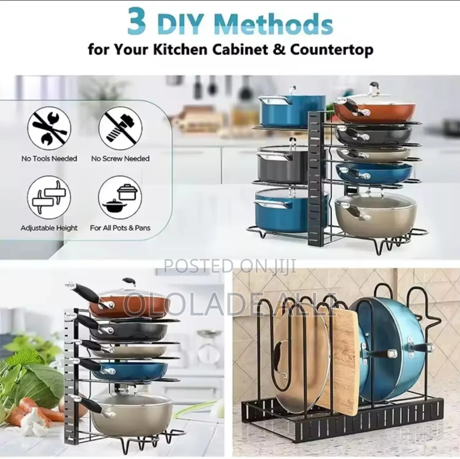 Hot Salesadjustable Tier Pot Rack