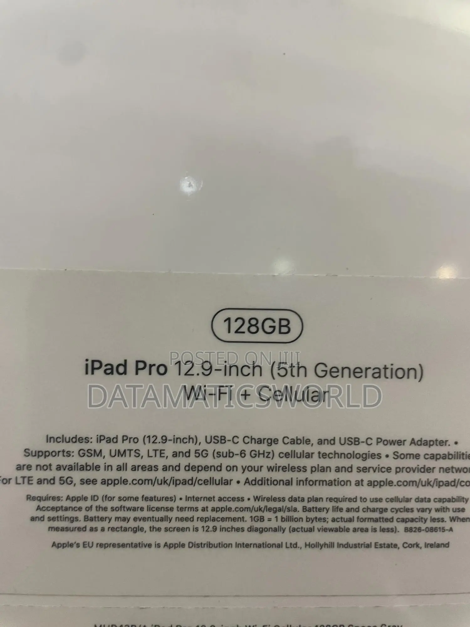 New Apple iPad Pro 12.9 (2021) 128 GB Gray