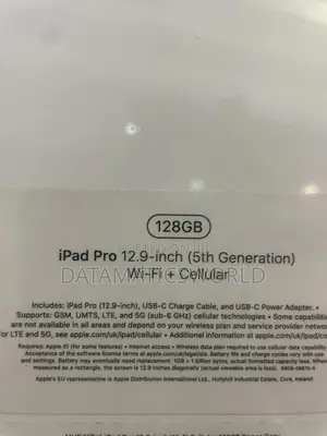 New Apple iPad Pro 12.9 (2021) 128 GB Gray