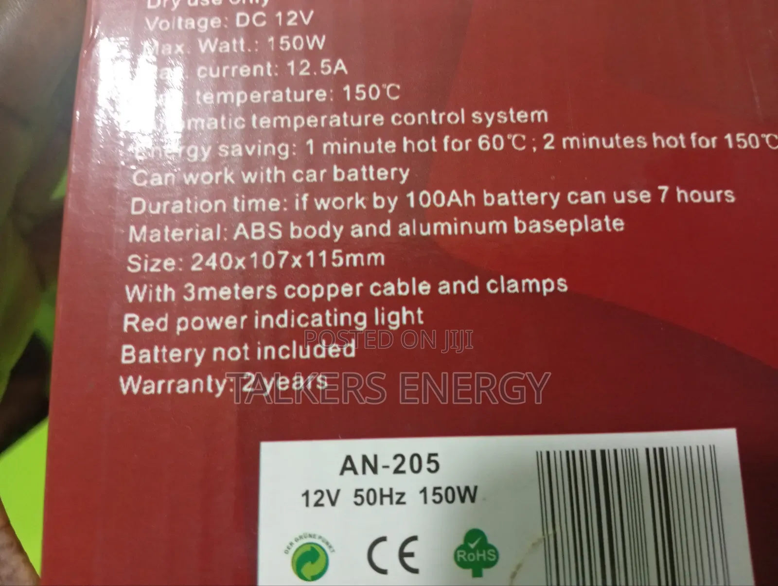 12v 150w Dc Battery Based Spray Iron