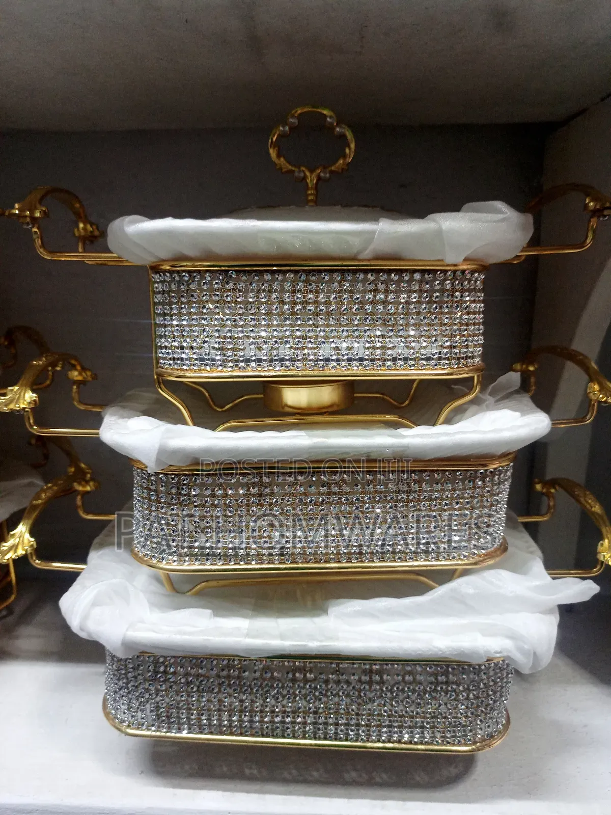 3pcs Serving Dish Gold