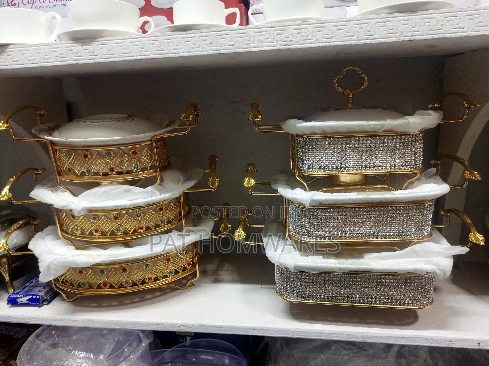 3pcs Serving Dish Gold