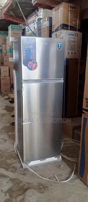 295 Liters Midea Double Door Refrigerator, Silver Color.