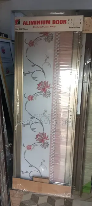 Aluminum Full Glass Toilet Door 750 Size