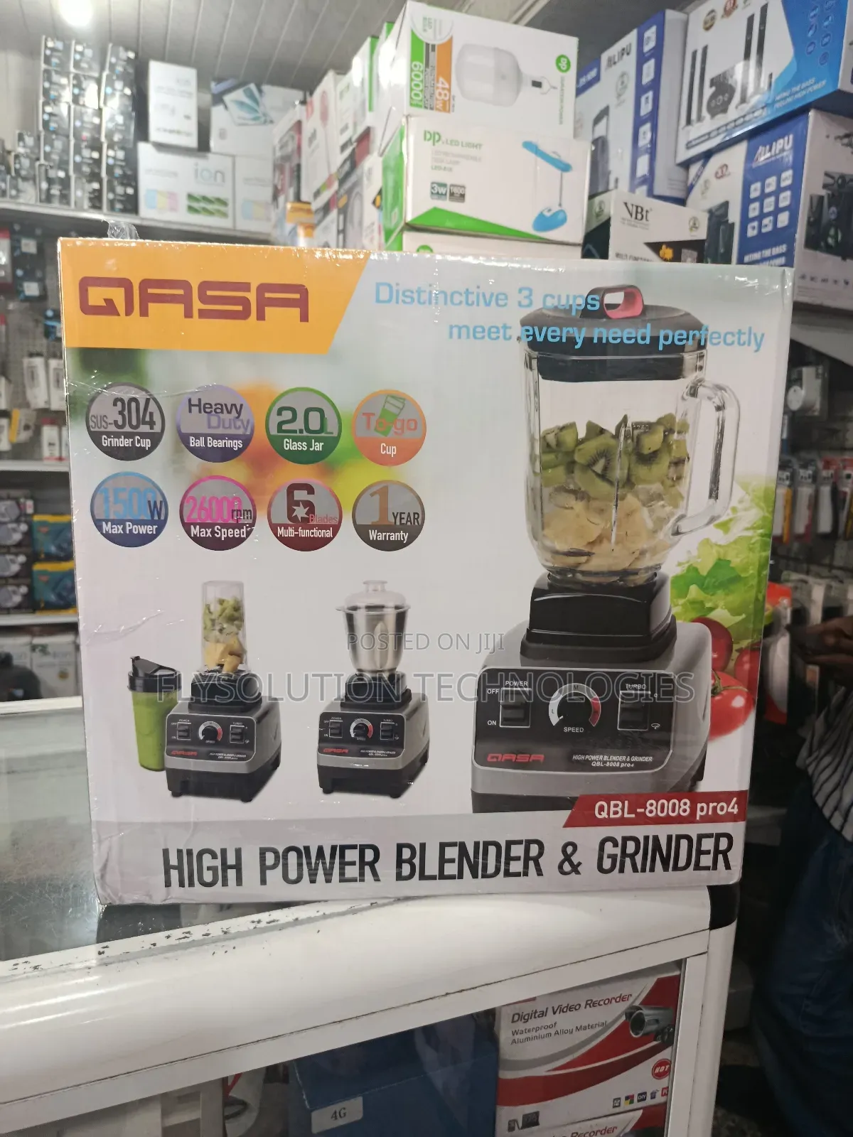 Qasa 3-in-1 High Power Blender Grinder (Qbl-8008 Pro4)