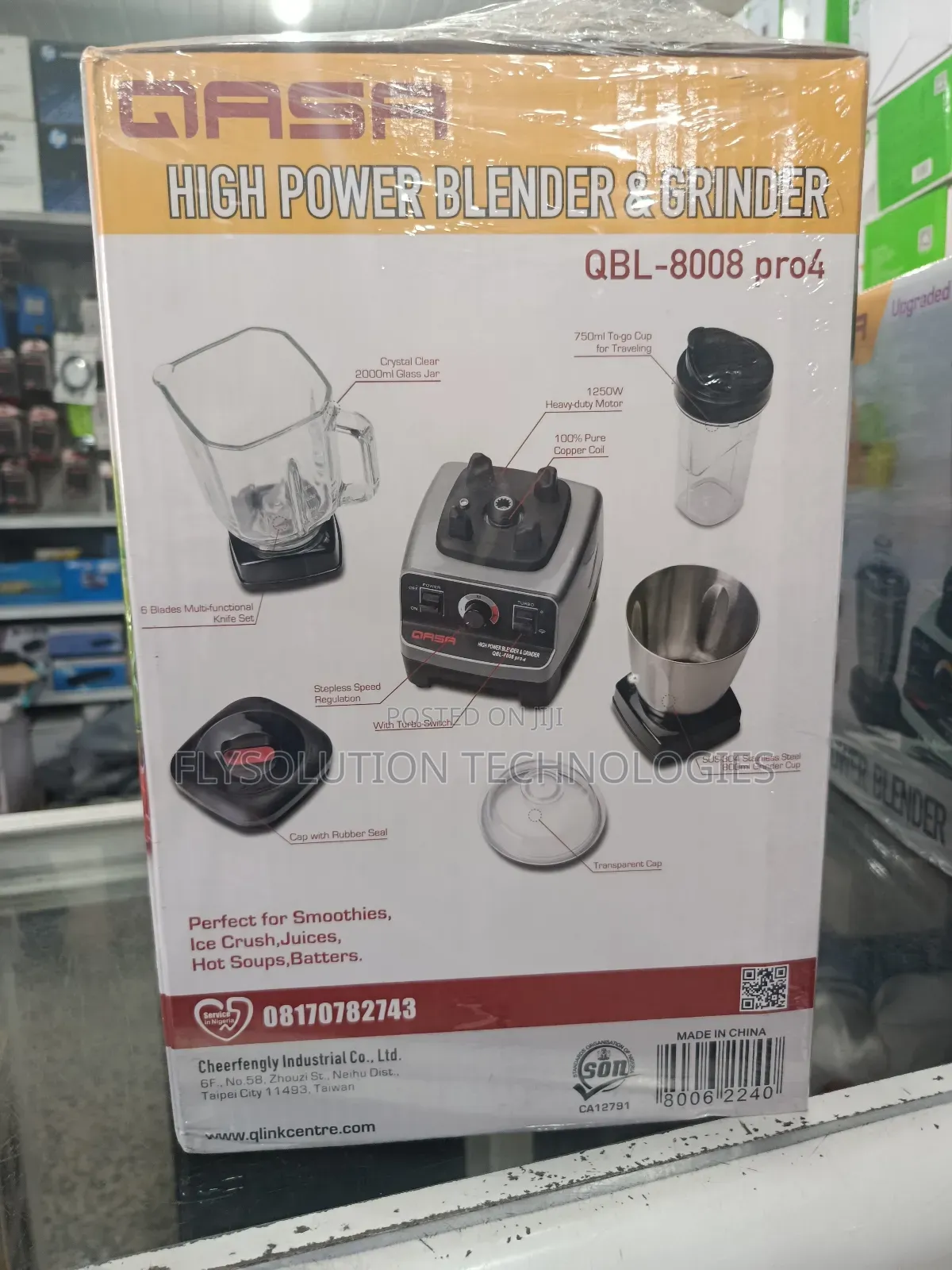 Qasa 3-in-1 High Power Blender Grinder (Qbl-8008 Pro4)