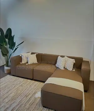 L Form Coffee Brown Sectional Sofa.