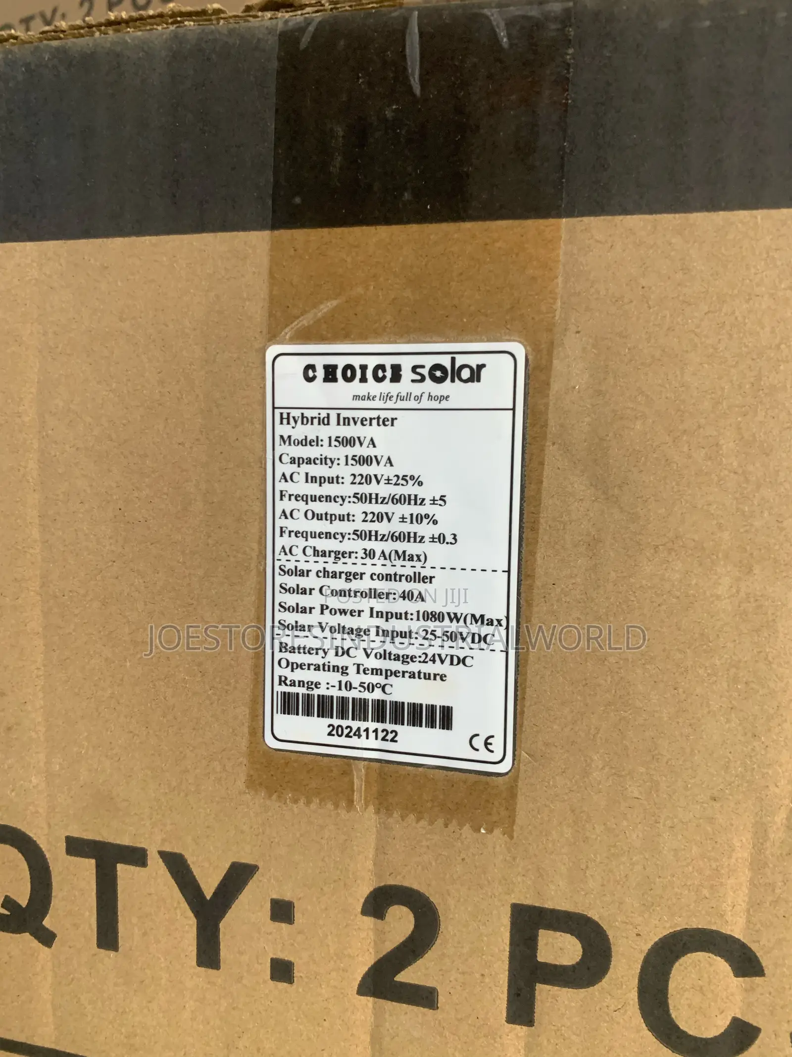 Choicesolar Hybrid Inverter1.5kva With Charge Controller 40a