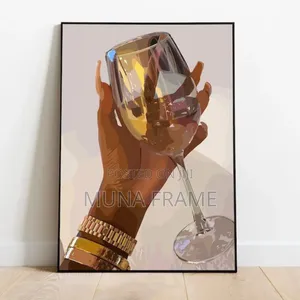 Abstract Black Girl Wall Acrylic Framed