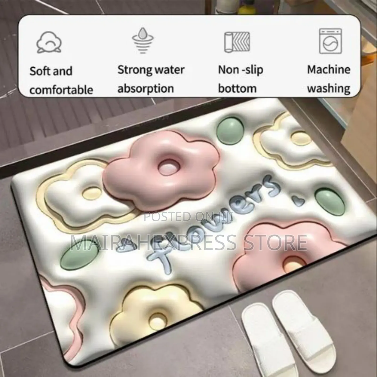 3d Virtual Absorbent Bathroom Footmat
