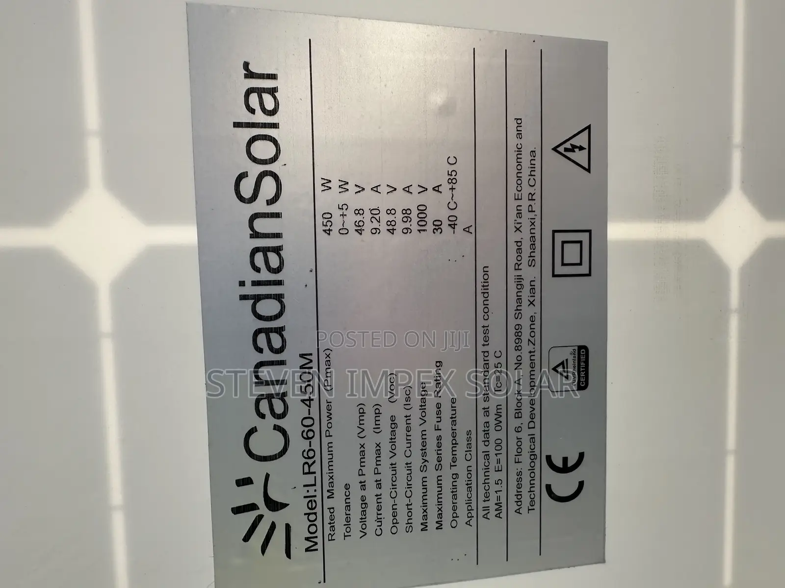 Canadian Solar Panel Half Cut Mono 450watts 144cells
