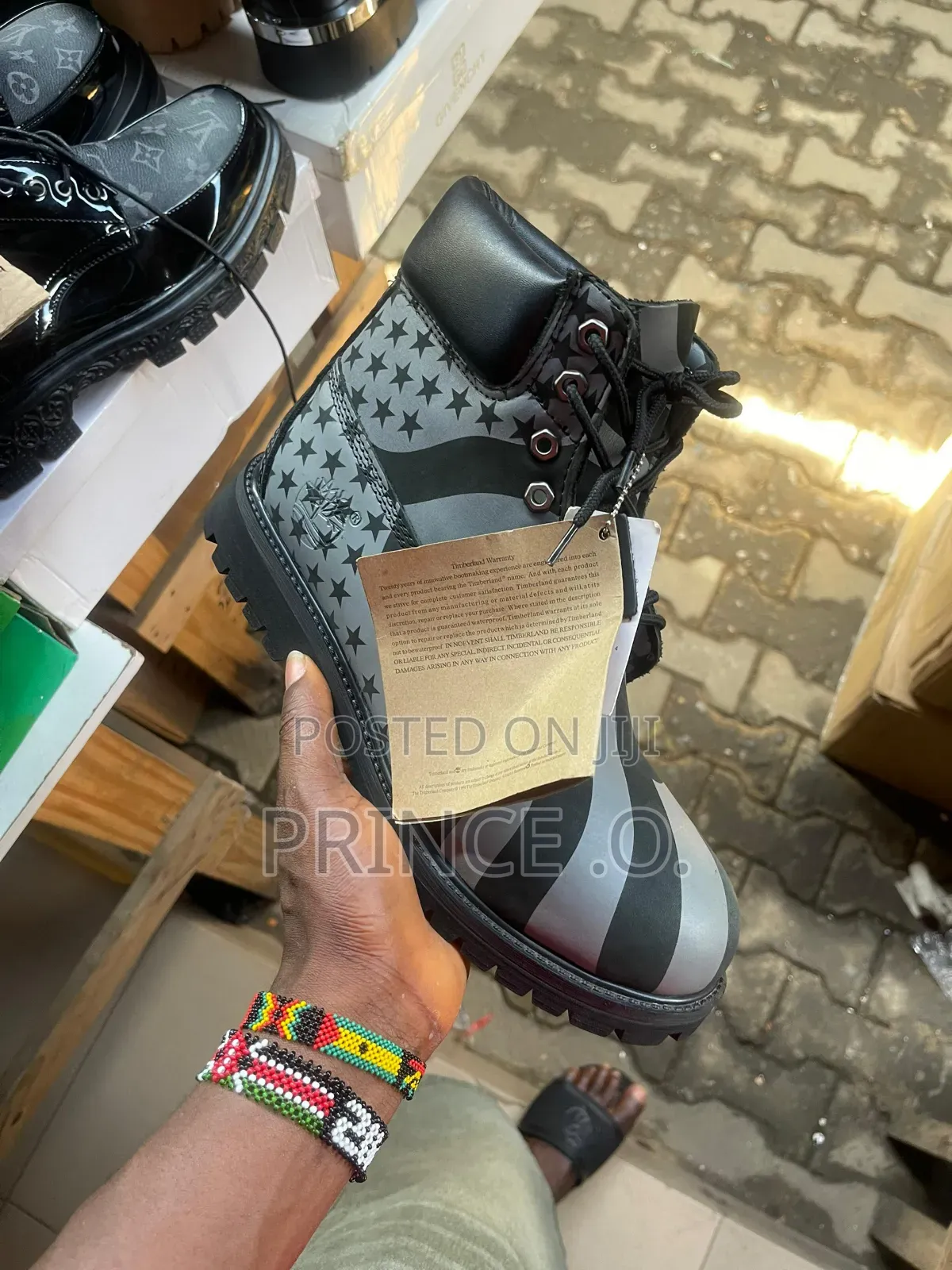 American Flag Black Timberland Boots