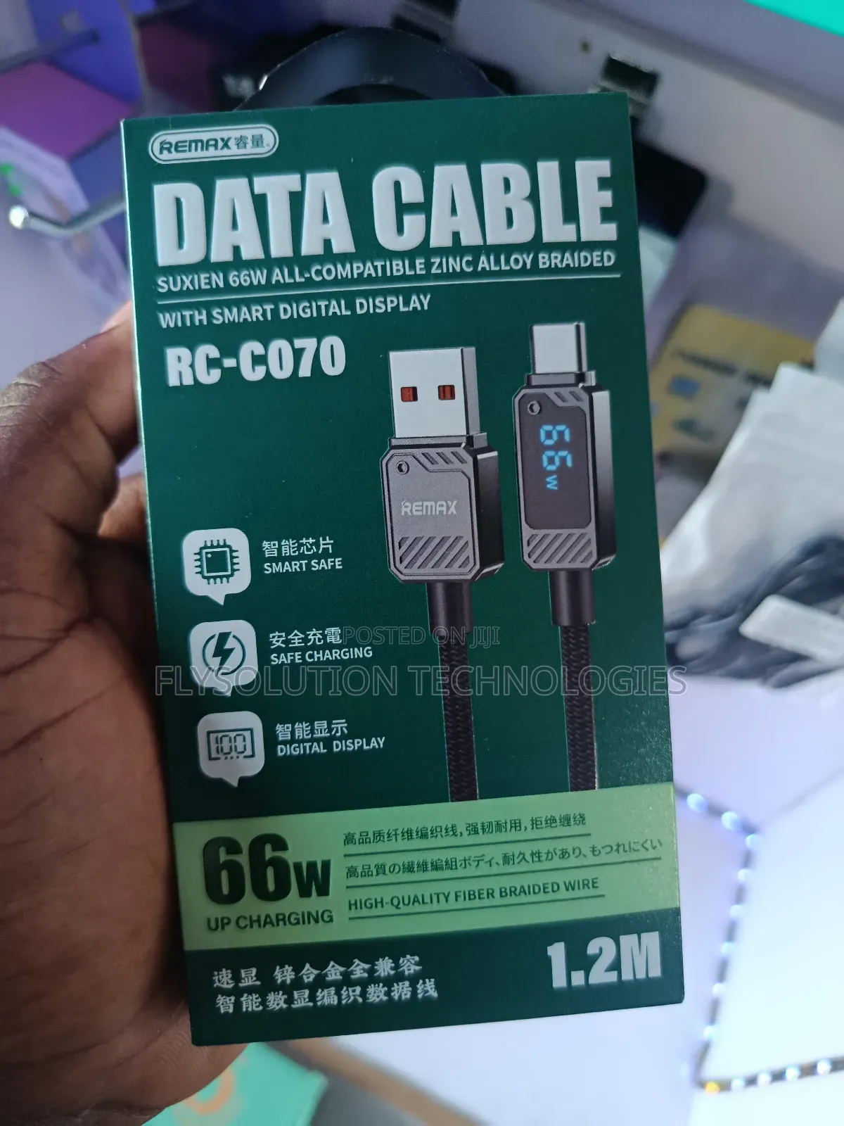 Remax Rc-C070 Usb-C to Usb-a Data Cable With Display