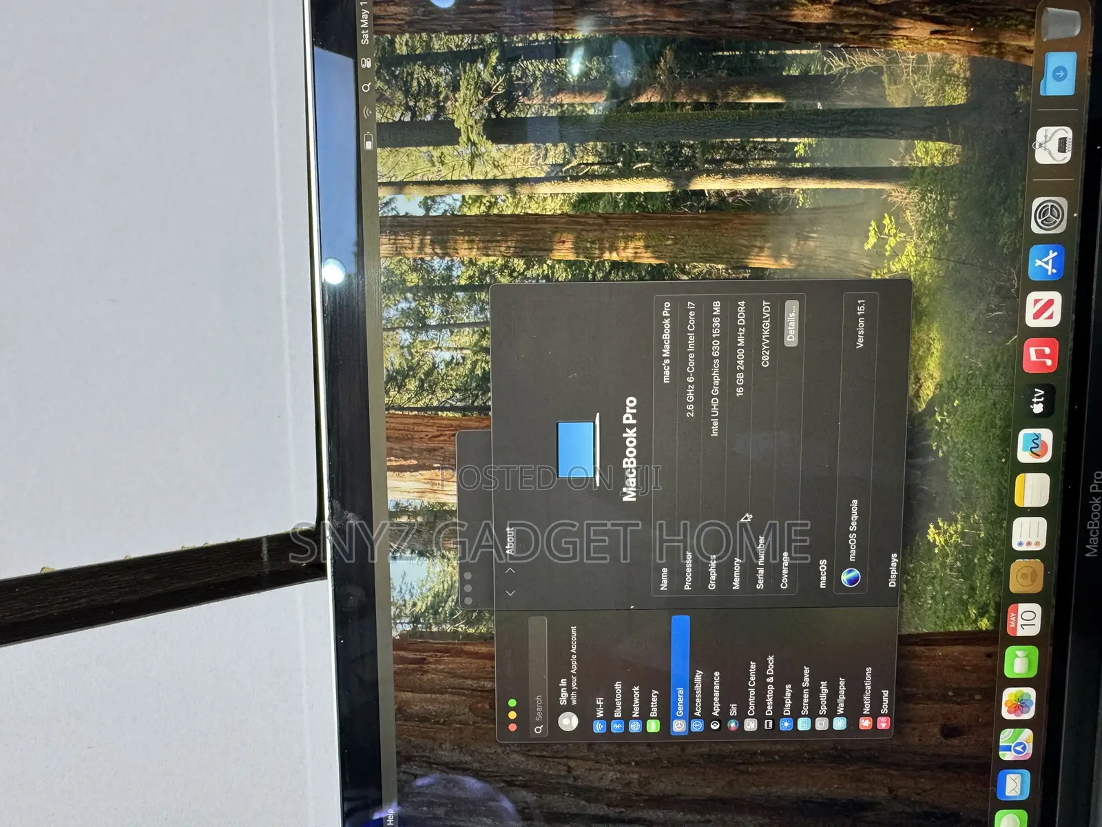 Laptop Apple MacBook Pro 2019 16GB Intel Core i7 SSD 512GB