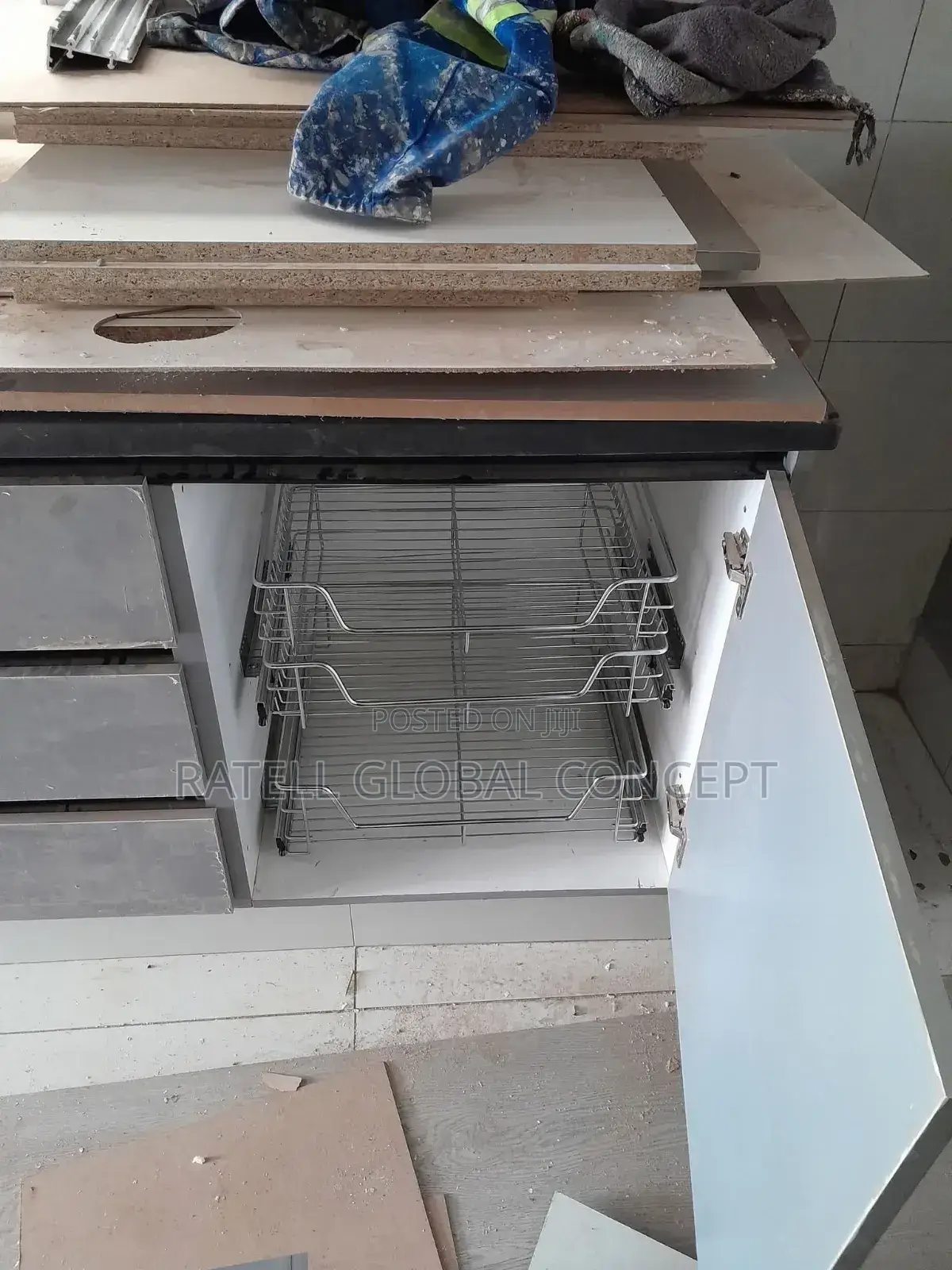 Double Drawer Plate Rack 80cm