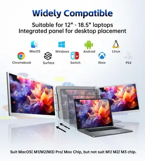 Triple Laptop Screen Extender 15.6 Portable Monitor
