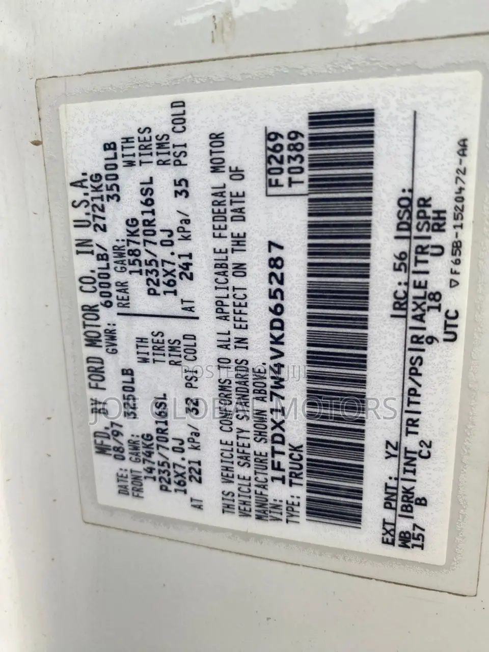 Ford F-150 Automatic 1998 White