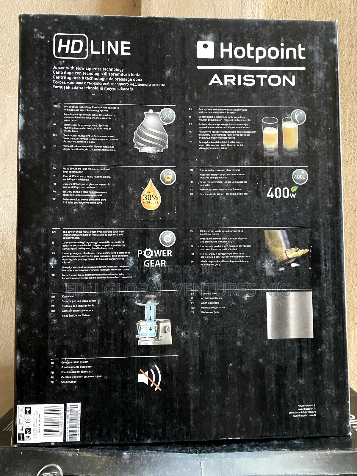 Hotpoint Slow Juicer 400watts. Soft Squeeze Technology.