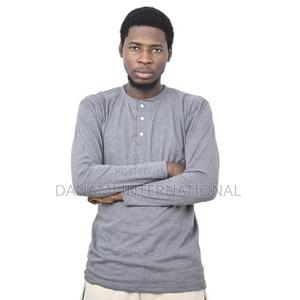 Danami Long Sleeve Henley T-Shirt- Sport Grey