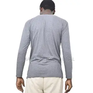 Danami Long Sleeve Henley T-Shirt- Sport Grey