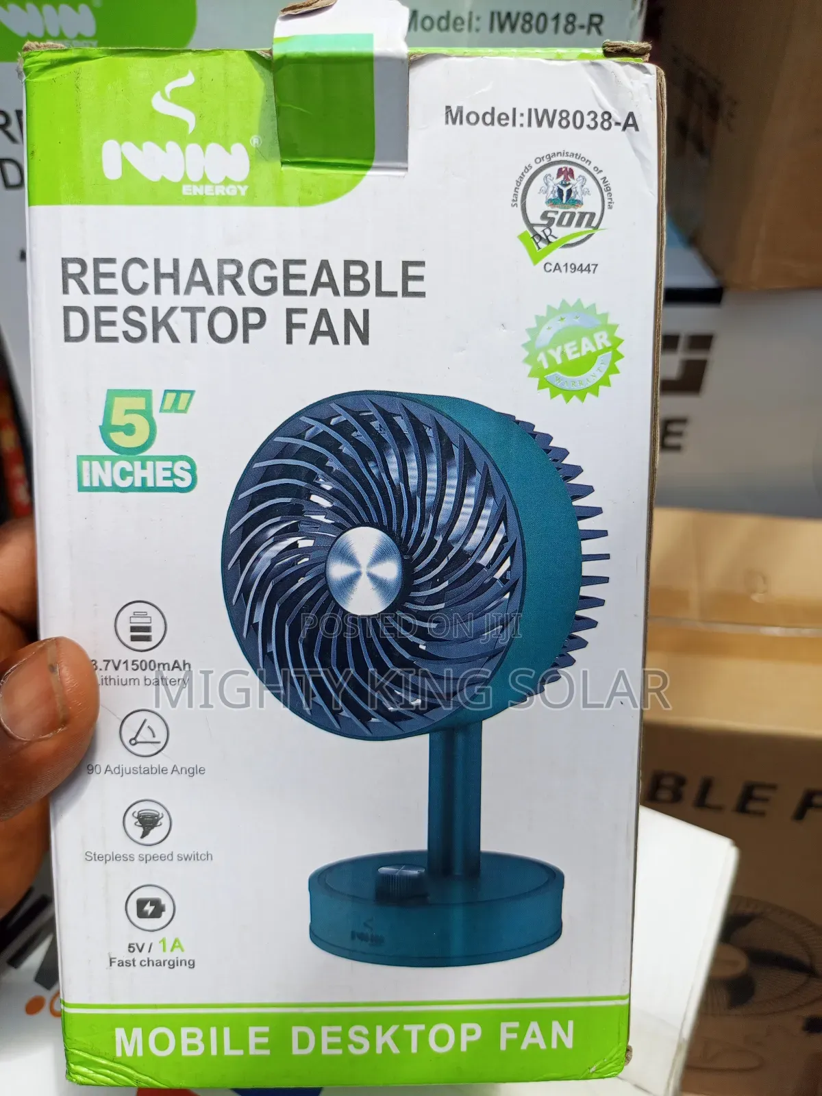 Rechargeable Desktop Hand Fan