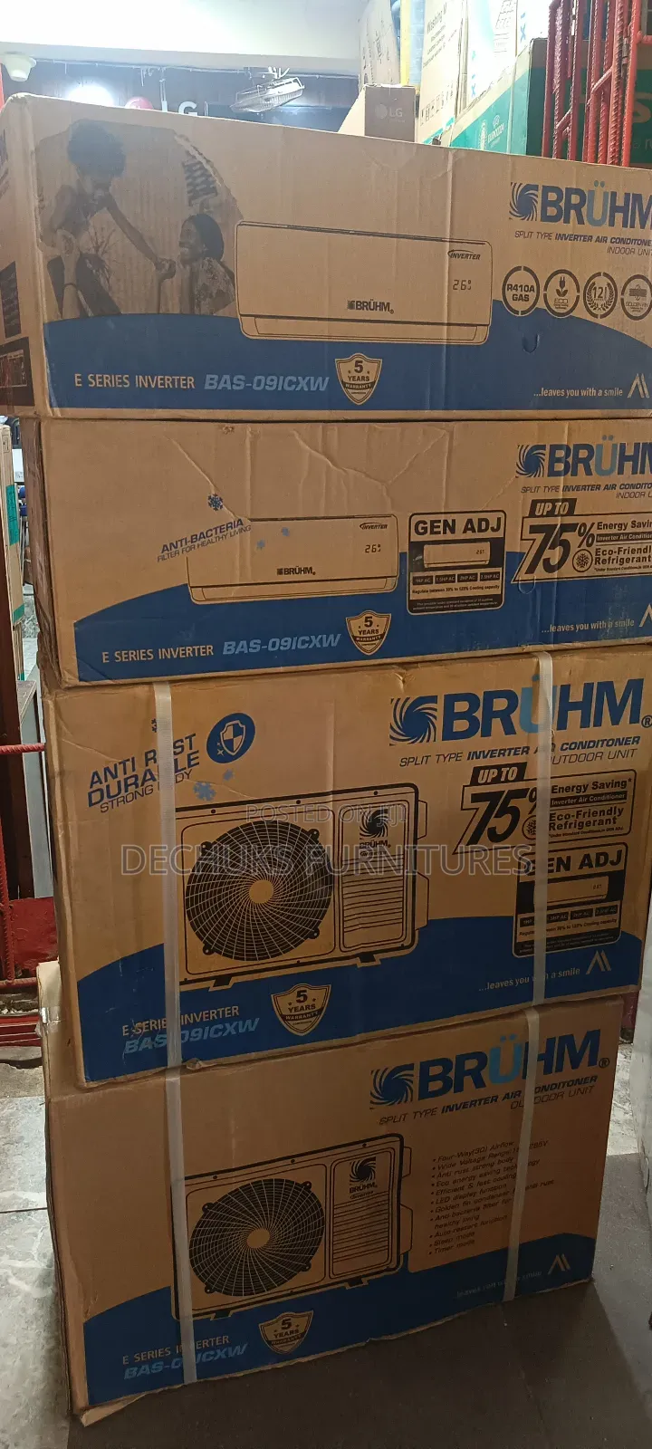 Bruhm Inverter Split Unit Air Conditioner 1hp Copper