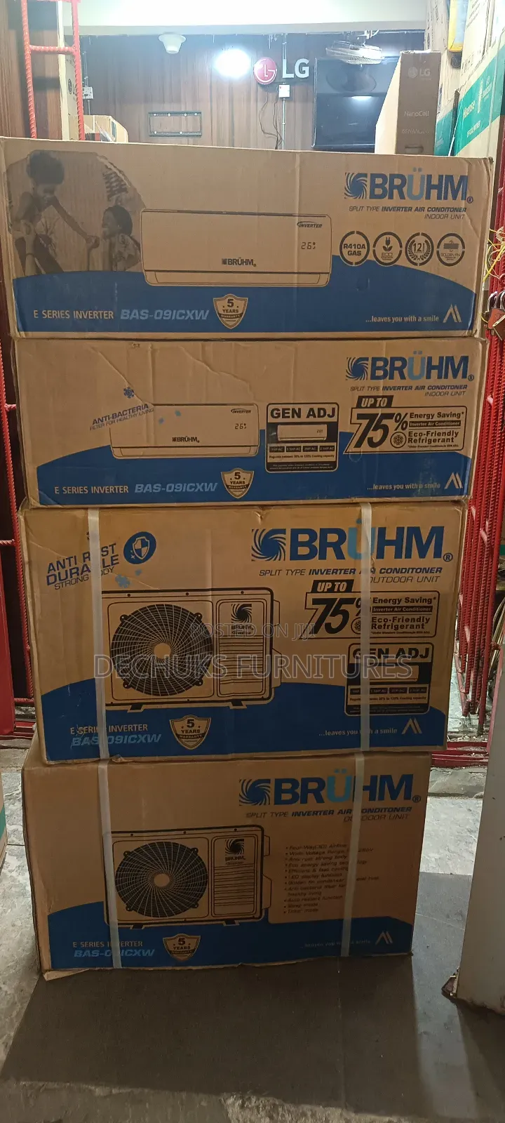 Bruhm Inverter Split Unit Air Conditioner 1hp Copper