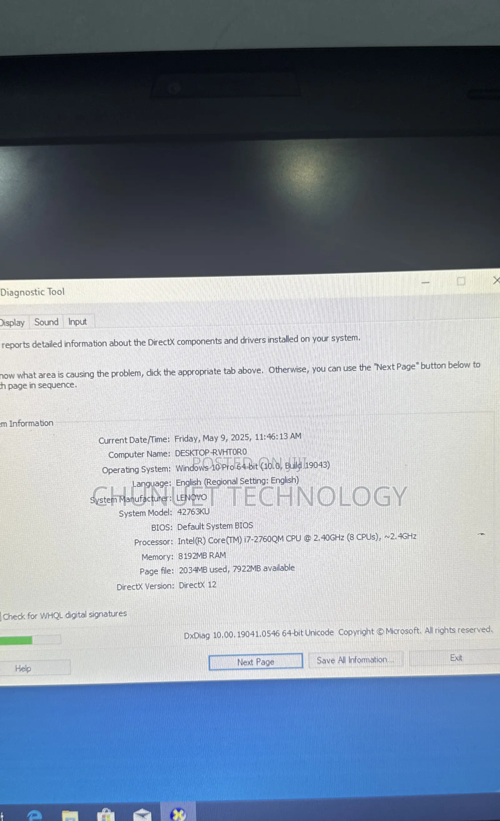 Laptop Lenovo ThinkPad W520 8GB Intel Core i7 HDD 500GB