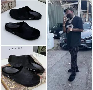 Davido-Inspired Hair Calf Luxury Marni Half Shoe