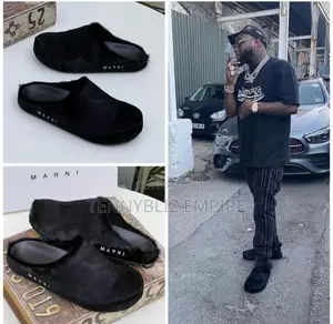 Davido-Inspired Hair Calf Luxury Marni Half Shoe