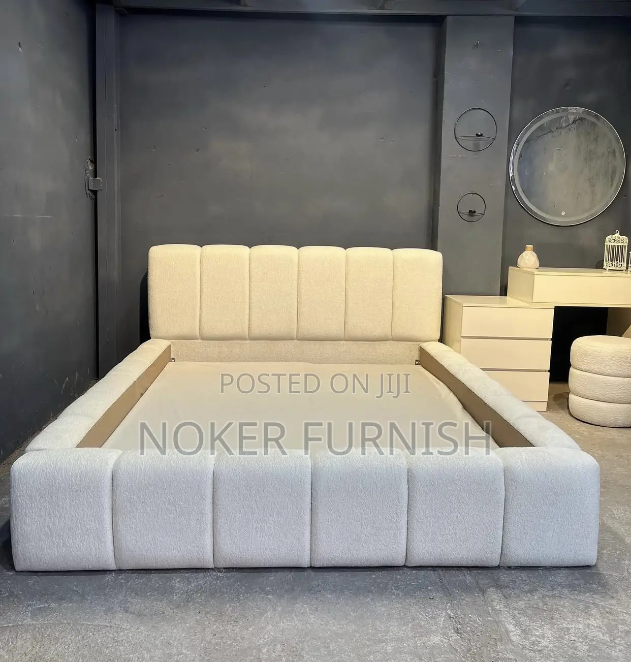 Bed Frame With Dresser Table and Mirror