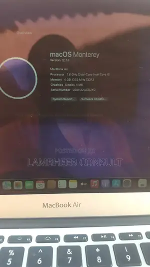 Laptop Apple MacBook Air 2011 4GB Intel Core i5 SSD 128GB