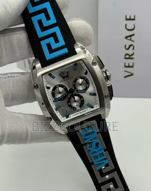 Photo - Original Versace Silver Dial Chronograph Rubber Strap Watch