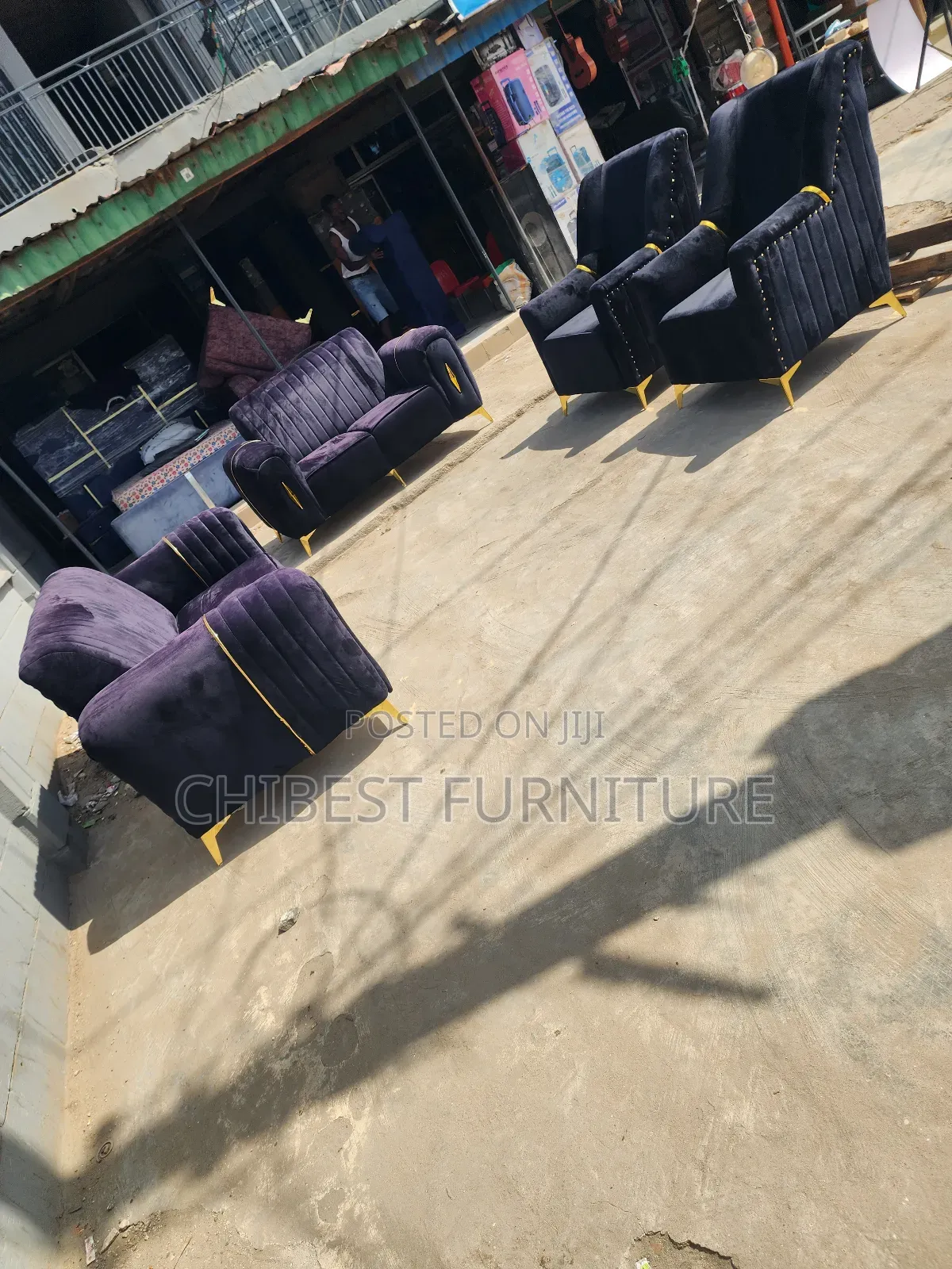 Black Sofa Padded Chairs by 7 Seaters.