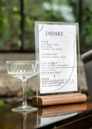 A5, A4 Acrylic Menu Holder With Wood Base, Pos, Flyer, Promo