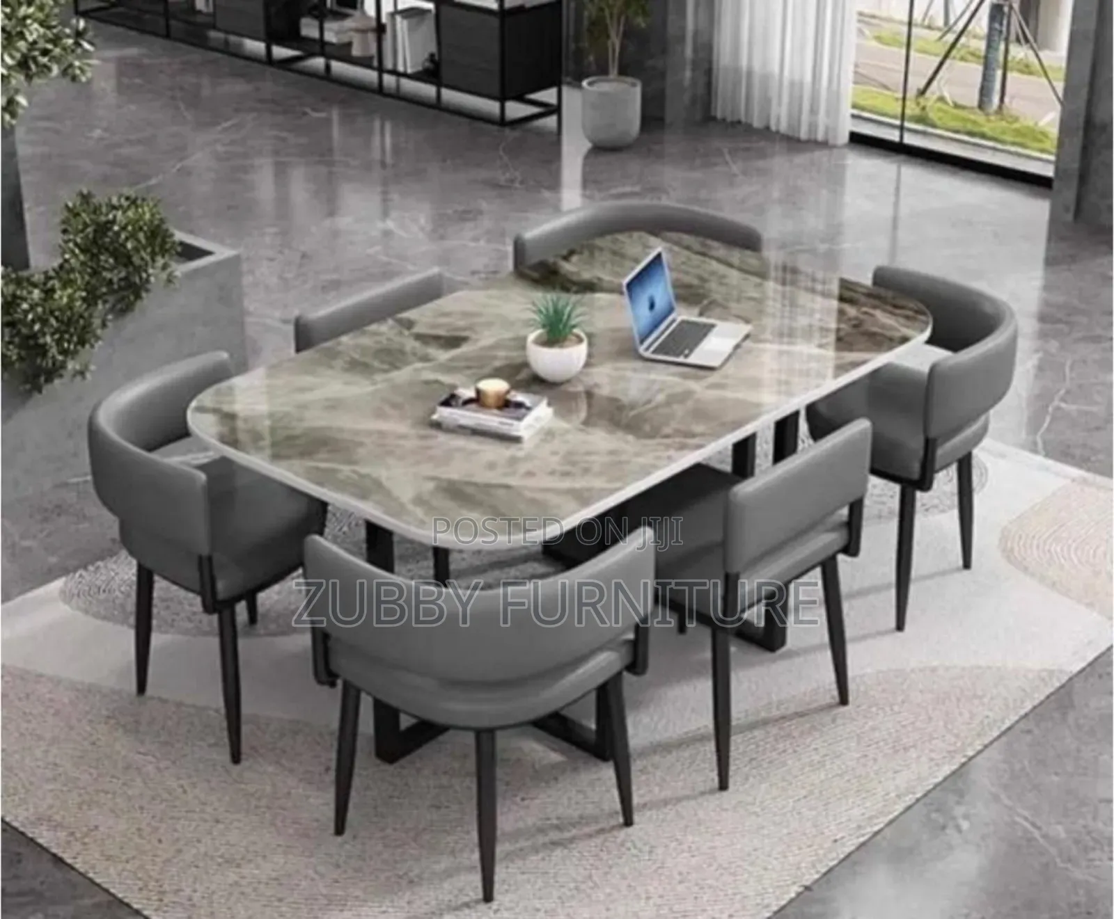 High Quality and Imported Marble Top Dining Table by 6 Chair