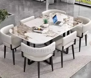 High Quality and Imported Marble Top Dining Table by 6 Chair