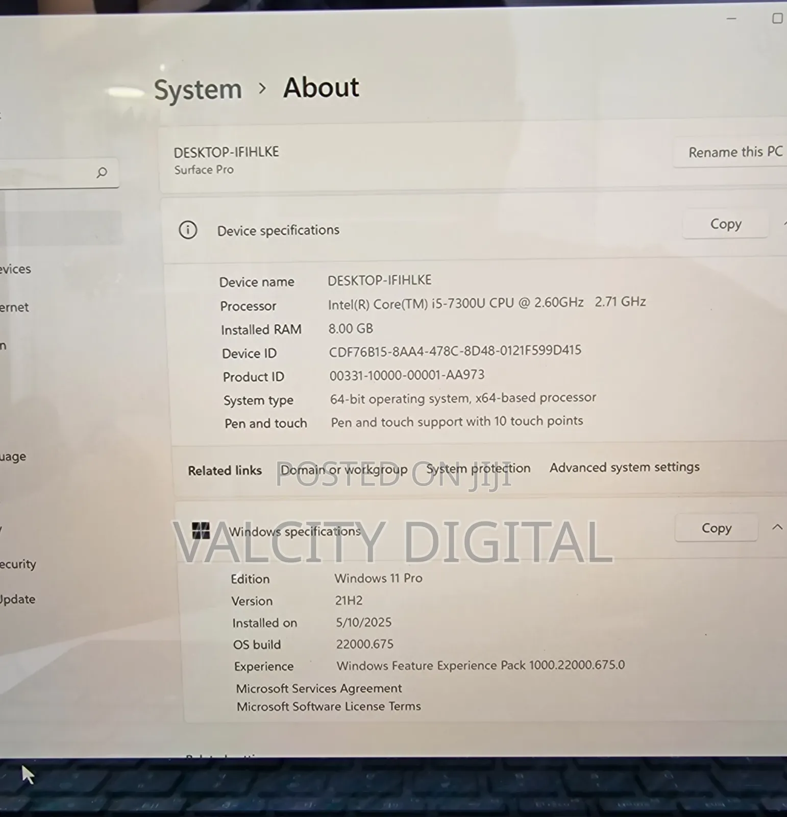 Laptop Microsoft Surface Pro 8GB Intel Core i5 SSD 128GB