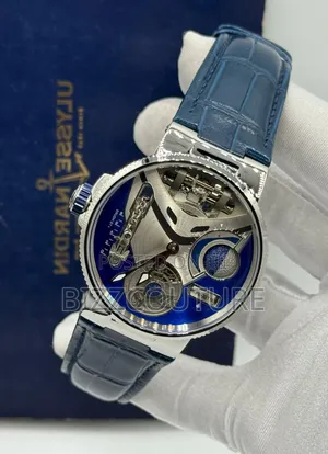 Original Ulysse Nardin Mechanical Blue Leather Strap Watch