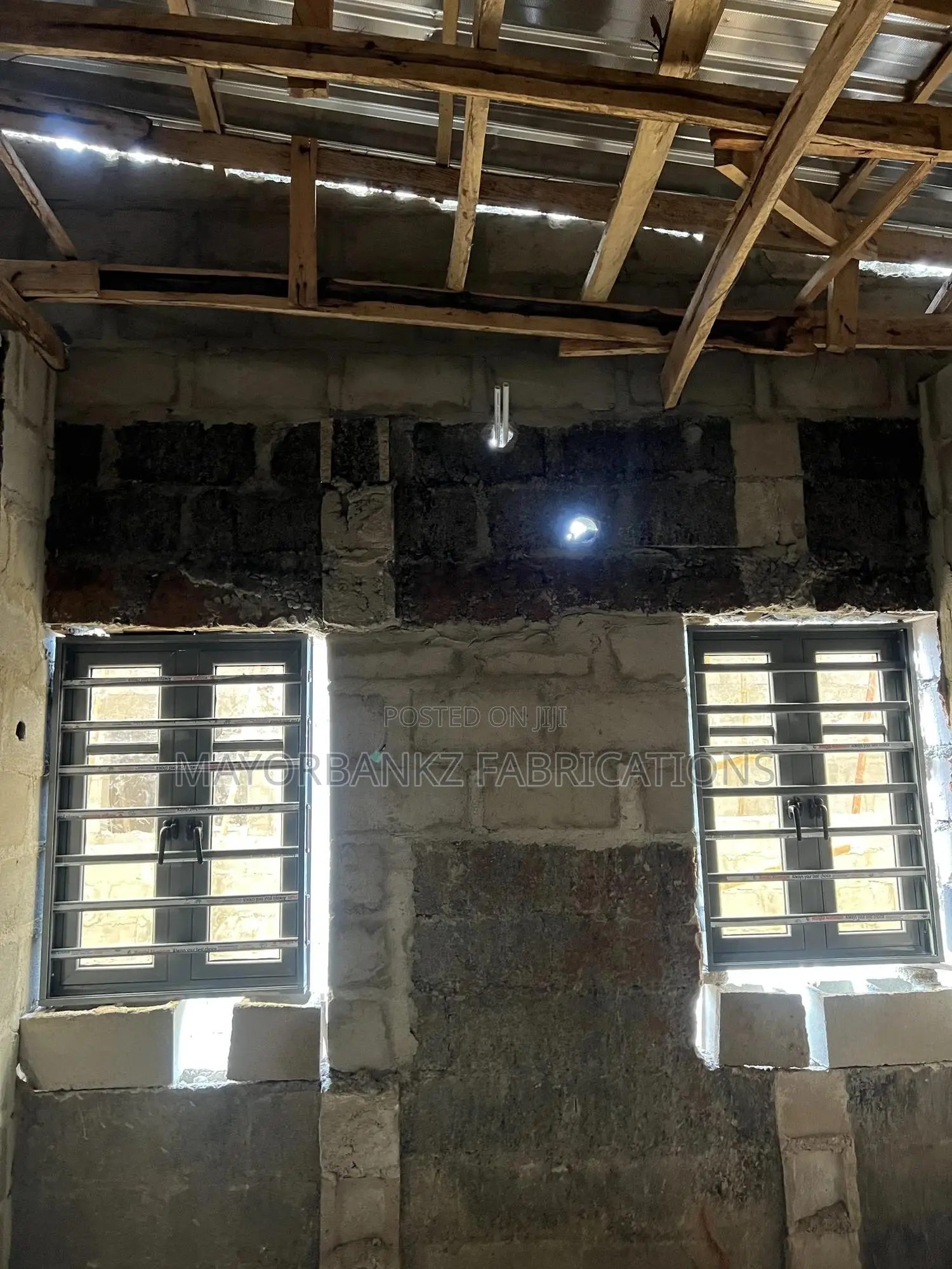 Gray Color 3in 1 Casement Window