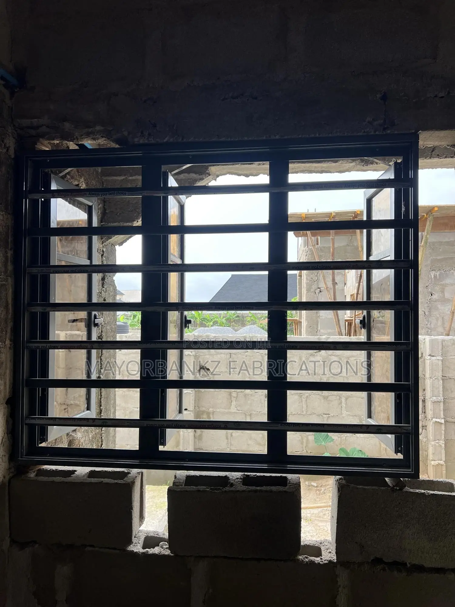 Gray Color 3in 1 Casement Window
