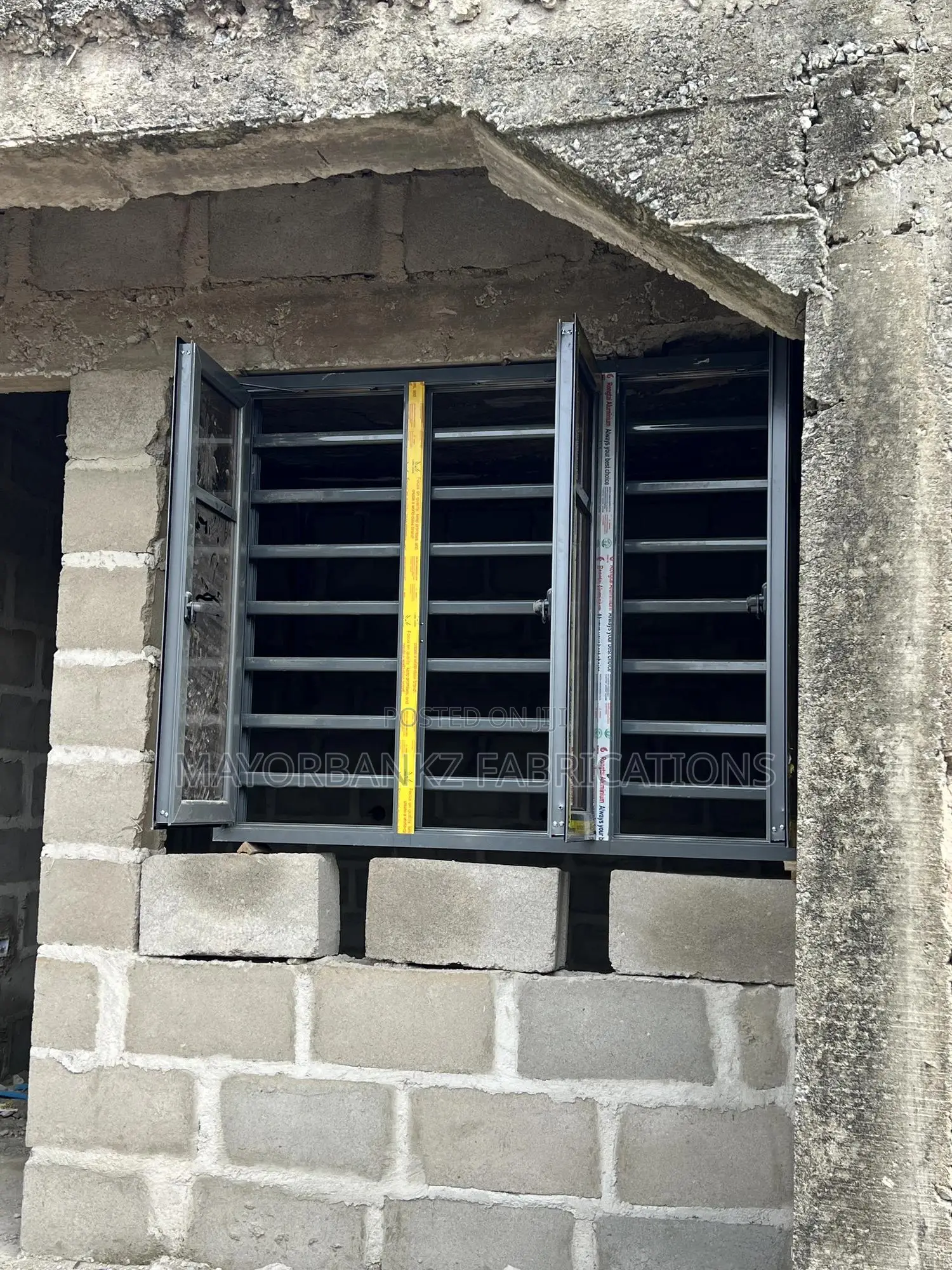 Gray Color 3in 1 Casement Window