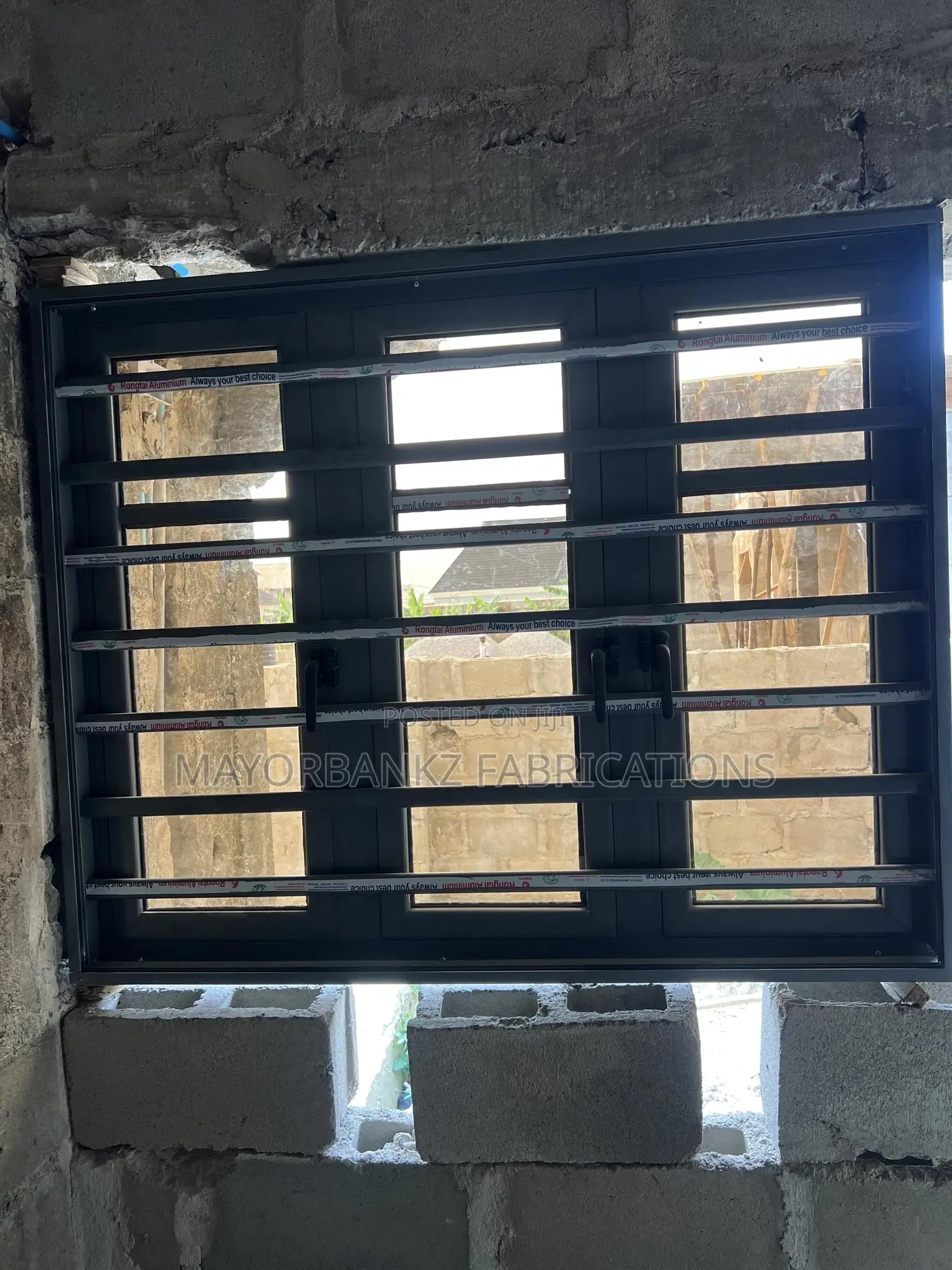 Gray Color 3in 1 Casement Window