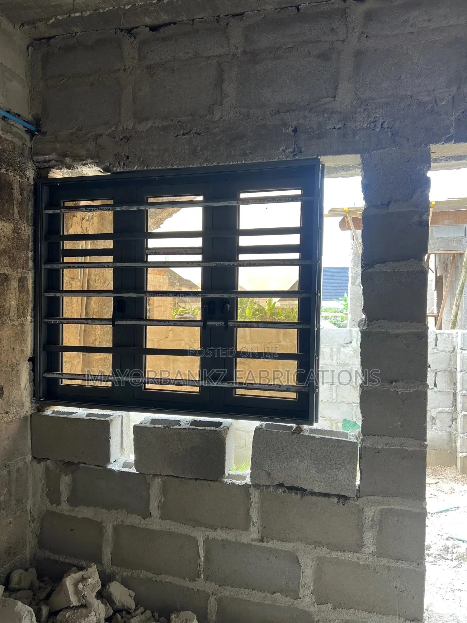 Gray Color 3in 1 Casement Window