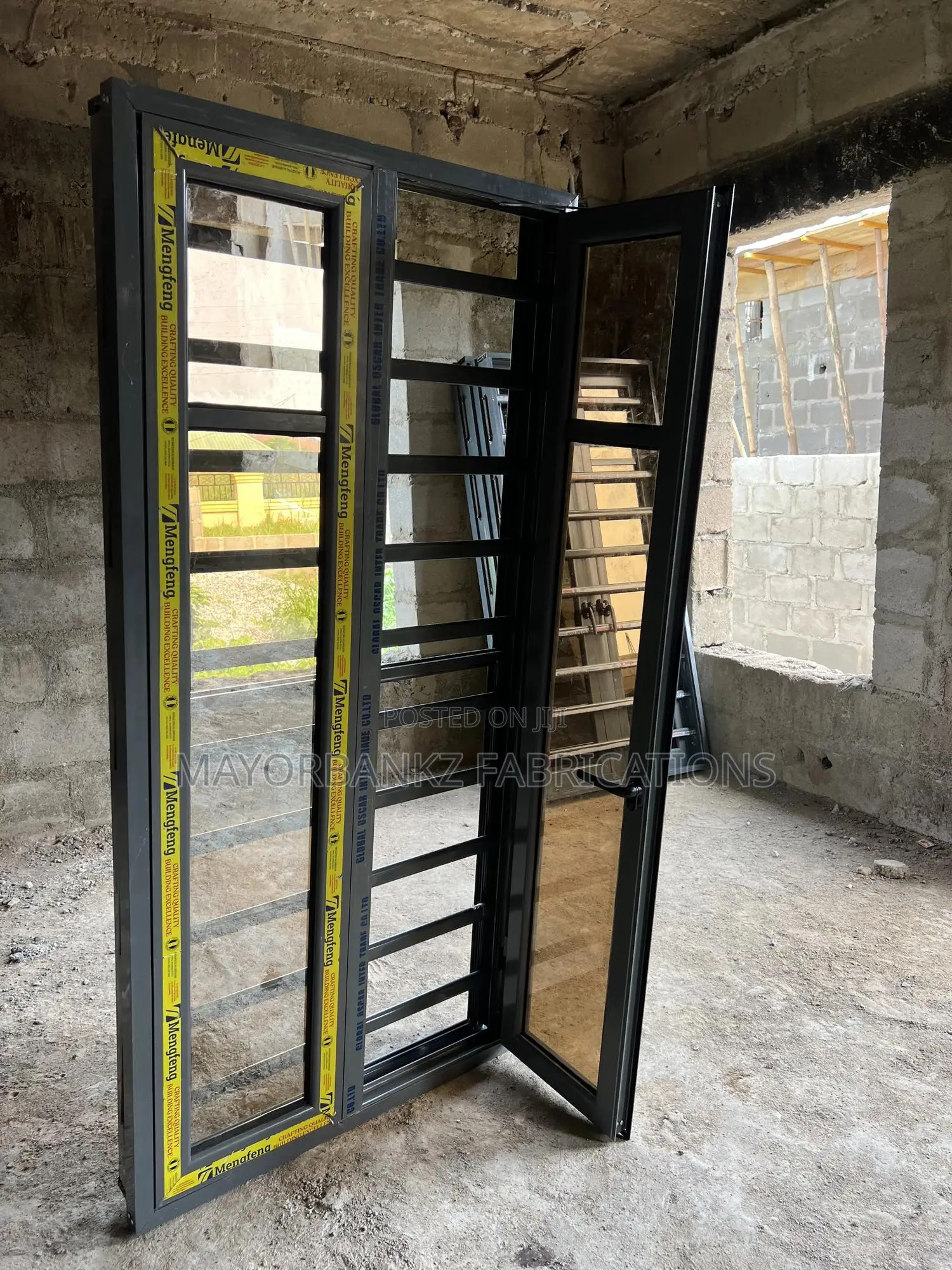 Gray Color 3in 1 Casement Window